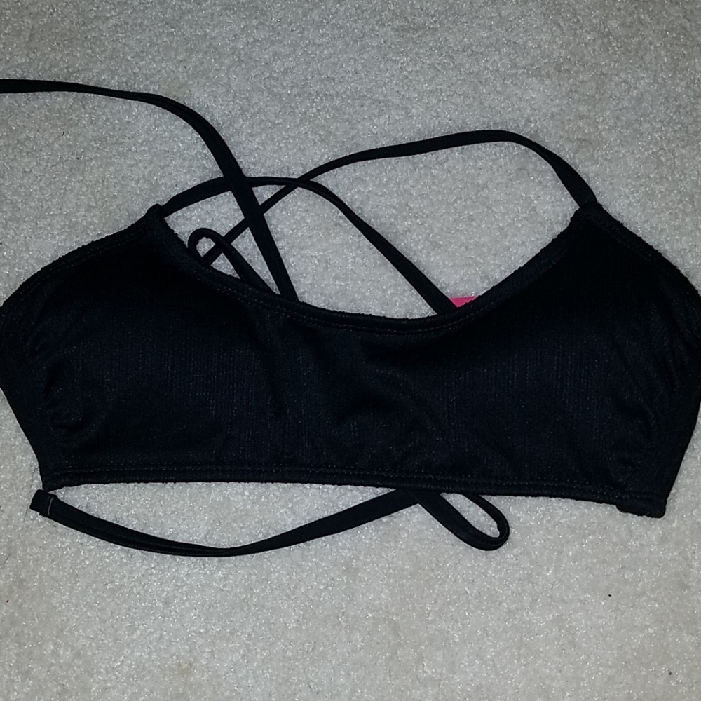 Black Xhiliration Swim Top NWT